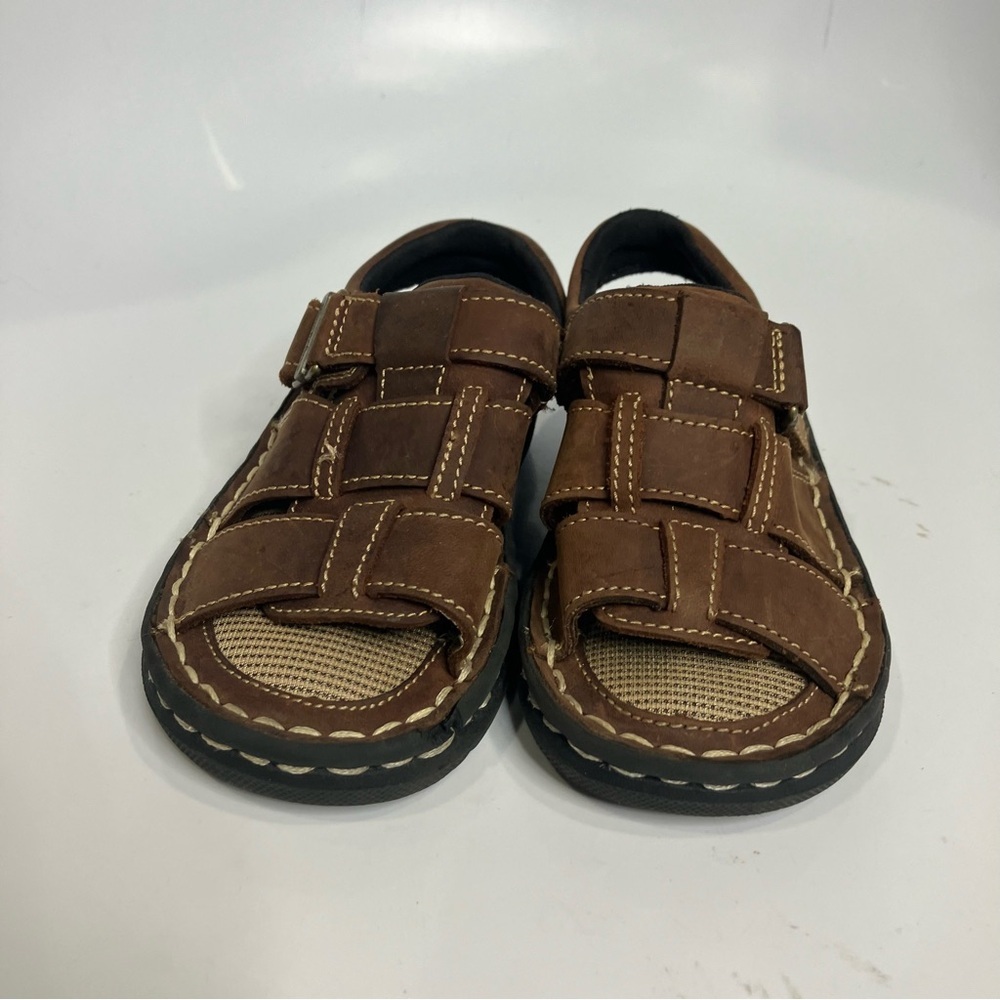 Thom McAn brown leather fisherman sandals kids size 10.5‎ casual summer - Picture 2 of 8